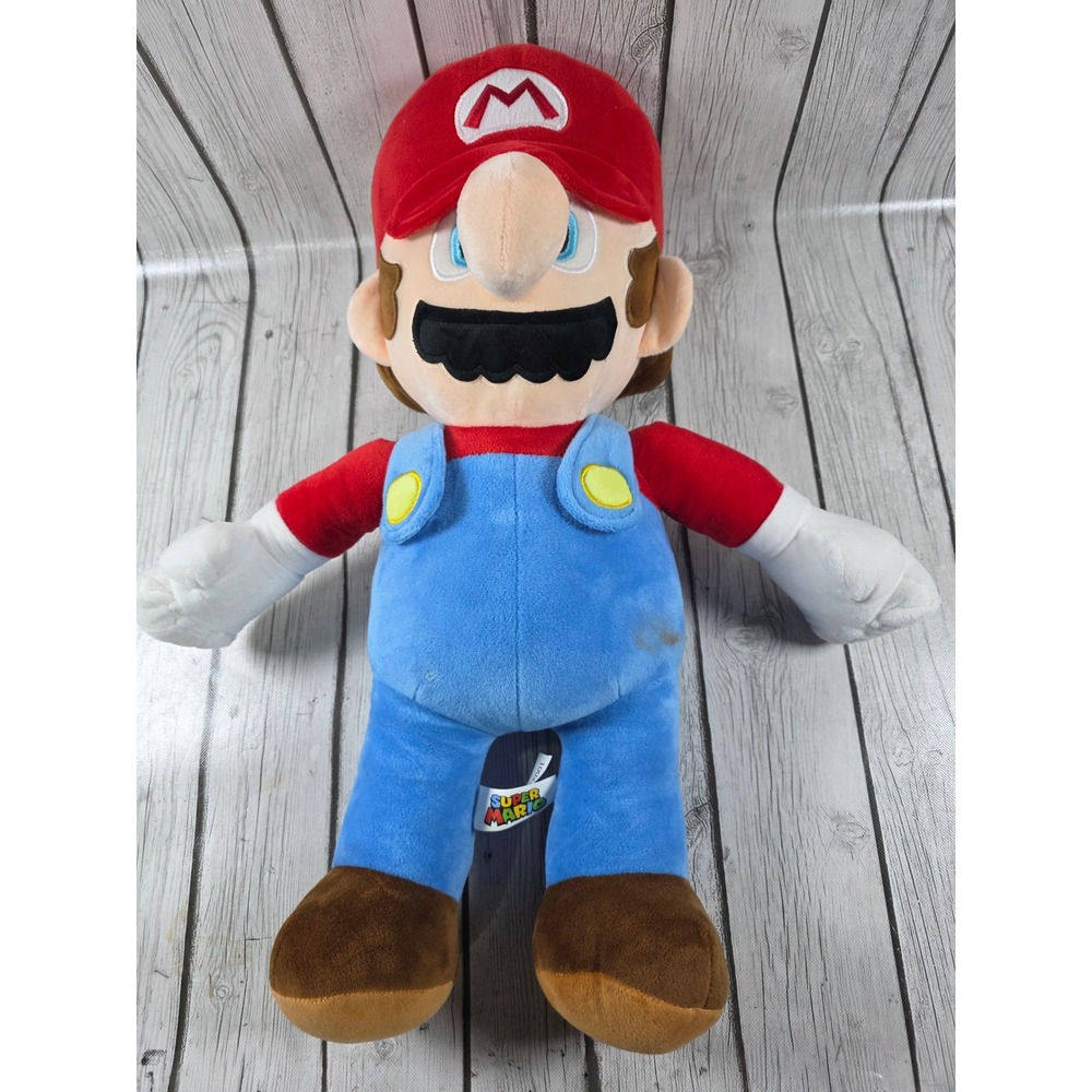 Nintendo Super Mario Plush Stuffed Toy 15" Large Soft Figure Red Blue Overalls